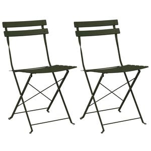 vidaXL F&auml;llstol f&ouml;r tr&auml;dg&aring;rd 2 pcs Gr&ouml;n 42 x 46 x 82 cm Metall