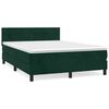 vidaXL Rams&auml;ng med madrass m&ouml;rkgr&ouml;n 140x190 cm sammet