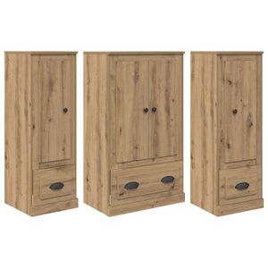 vidaXL Sk&aring;p med l&aring;da 3 pcs Artisan Ek Konstruerat tr&auml;