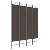 vidaXL Rumsavdelare 4 paneler brun 160x200 cm tyg