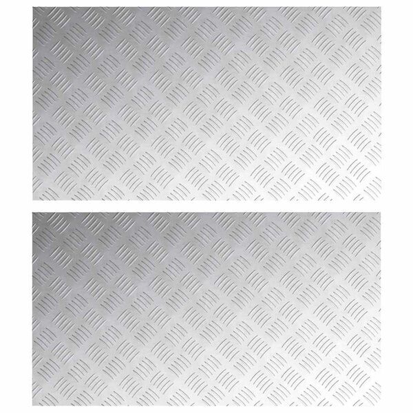 vidaXL Trappsteg Rektangul&auml;r 2 pcs Silver 90 x 50 cm Aluminium