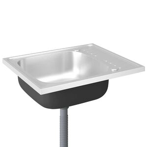 vidaXL Diskho med avrinningsyta silver 600x500x155 mm rostfritt st&aring;l