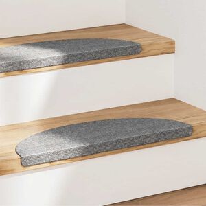 vidaXL Trappstegsmattor sj&auml;lvh&auml;ftande 15 st 56x17x3 cm gr&aring;