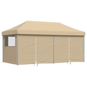 vidaXL Pop-Up hopf&auml;llbart partyt&auml;lt med 4 sidov&auml;ggar beige