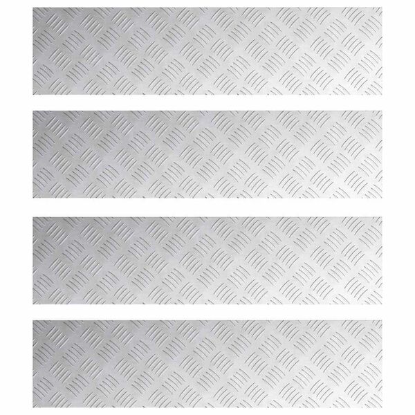 vidaXL Trappsteg Rektangul&auml;r 4 pcs Silver 80 x 20 cm Aluminium