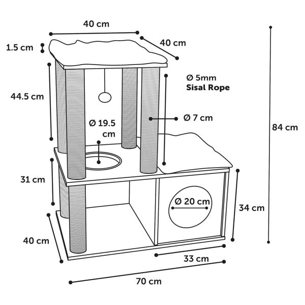 FLAMINGO Kl&ouml;str&auml;d Adinda gr&aring; 70x40x84 cm gr&aring;