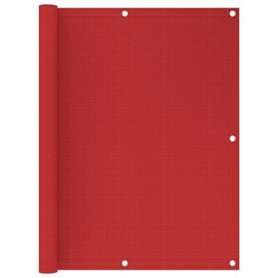 vidaXL Balkongskärm röd 120x500 cm HDPE