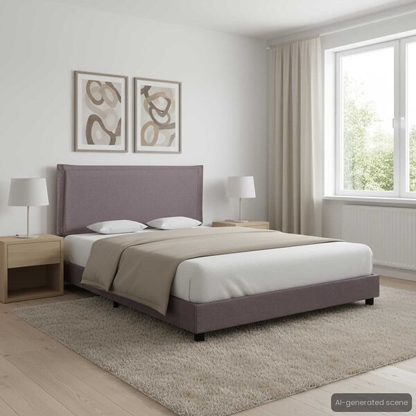 vidaXL Sängram utan madrass taupe tyg 135x190 cm