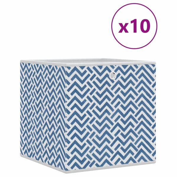 vidaXL Vikbar f&ouml;rvaringsl&aring;dor 10 st bl&aring; 32x32x32 cm non-woven tyg