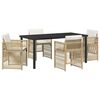 vidaXL Tr&auml;dg&aring;rdsm&ouml;belset 5 pcs Beige Pulverlackerat st&aring;l
