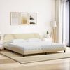 vidaXL Bed with Mattress "Dover" Cream 200x200 cm Fabric