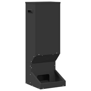 vidaXL R&aring;djur Foderautomat Svart 28 x 30 x 80 cm 3 kg Kallvalsat St&aring;l