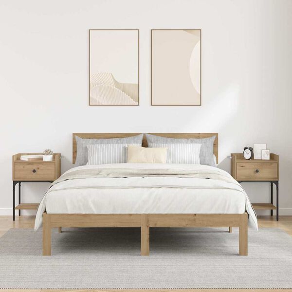 vidaXL S&auml;ngbord 2 pcs Artisan Ek 40 x 29 x 60 cm Konstruerat tr&auml;