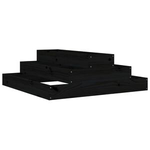vidaXL Odlingsl&aring;da svart 80x80x27 cm massiv furu