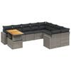 vidaXL Soffgrupp f&ouml;r tr&auml;dg&aring;rden med dynor 10 delar gr&aring; konstrotting