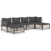 vidaXL Loungegrupp 6 delar med dynor antracit konstrotting