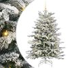 vidaXL Plast Hingad Julgran med LED -remsljus Vit 150 cm PE och PVC