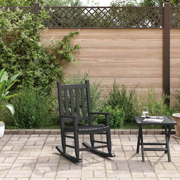 vidaXL Gungstol för barn svart massivt poppelträ