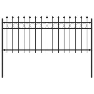 vidaXL Ringstaket TILBURG 200 x 80 cm Pulverlackerat st&aring;l Svart