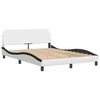 vidaXL Bed Frame without Mattress "Zadar" White and Black 140x200 cm Faux Leather