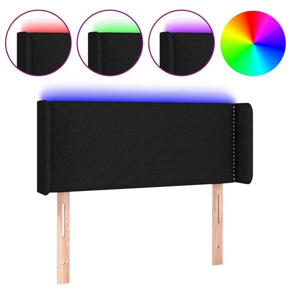 vidaXL S&auml;nggavel LED svart 103x16x78/88 cm tyg