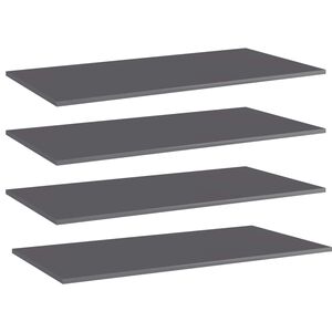 vidaXL Hyllplan 4 st gr&aring; h&ouml;gglans 100x50x1,5 cm konstruerat tr&auml;