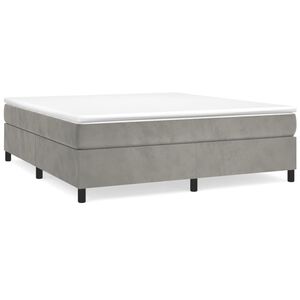 vidaXL Boxspring-s&auml;ngram ljusgr&aring; 160x200 cm sammet