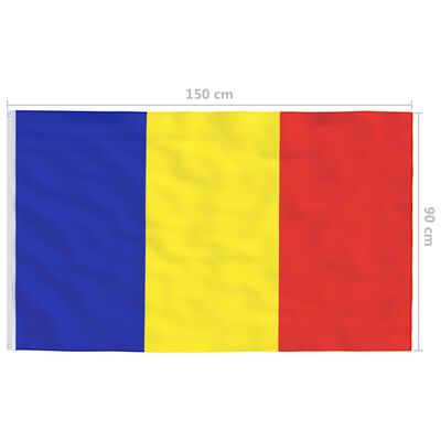 vidaXL Rumäniens flagga och flaggstång i aluminium 6,2 m