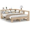 vidaXL S&auml;ng med bokhylla utan madrass 150x200cm massiv furu