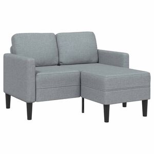 vidaXL 2-sitssoffa med sch&auml;slong L-formad ljusgr&aring; 125 cm tyg