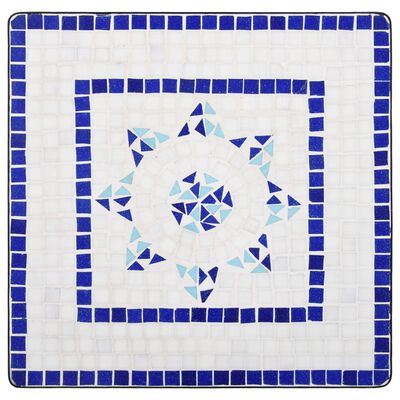 vidaXL Mosaikbord blå och vit 60 cm keramik