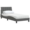 vidaXL Bed with Mattress "Hanko" Dark Grey 80x200 cm Fabric