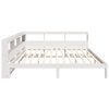 vidaXL S&auml;ng med bokhylla utan madrass vit 200x200cm massiv furu