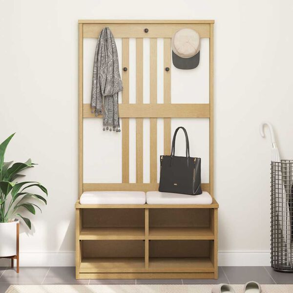 vidaXL Hallträd SANDNES 87x40x159,5cm massiv träfuru