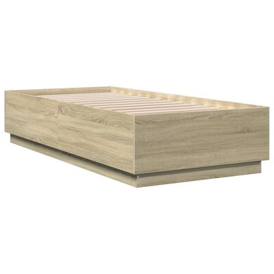 vidaXL Sängram sonoma-ek 100x200 cm konstruerad trä