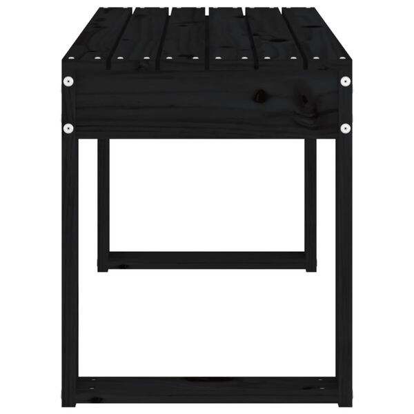 vidaXL Trädgårdsbänk svart 80x38x45 cm massiv furu