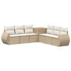 vidaXL Soffset 7 st Beige och kr&auml;mvit Poly Rattan och st&aring;l