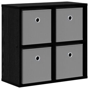vidaXL Sideboard med l&aring;da Svart Ek 49,5 x 22 x 47 cm