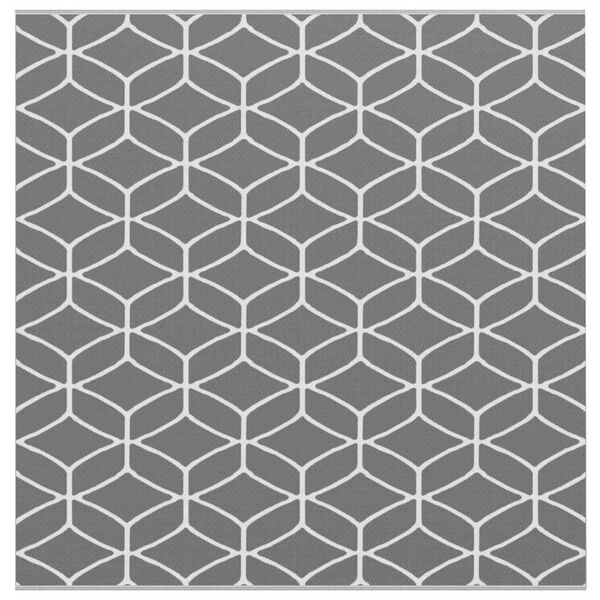 vidaXL Utomhusmatta ARAKIL Grå och Vit 300 x 300 cm 50% Polypropen