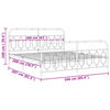 vidaXL Sängram utan madrass med fotgavel metall svart 160x200 cm