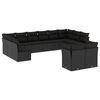 vidaXL Loungegrupp med dynor 12 delar svart konstrotting