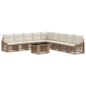 vidaXL Tr&auml;dg&aring;rdsoffset 10 st Beige och kr&auml;mvit konstrotting