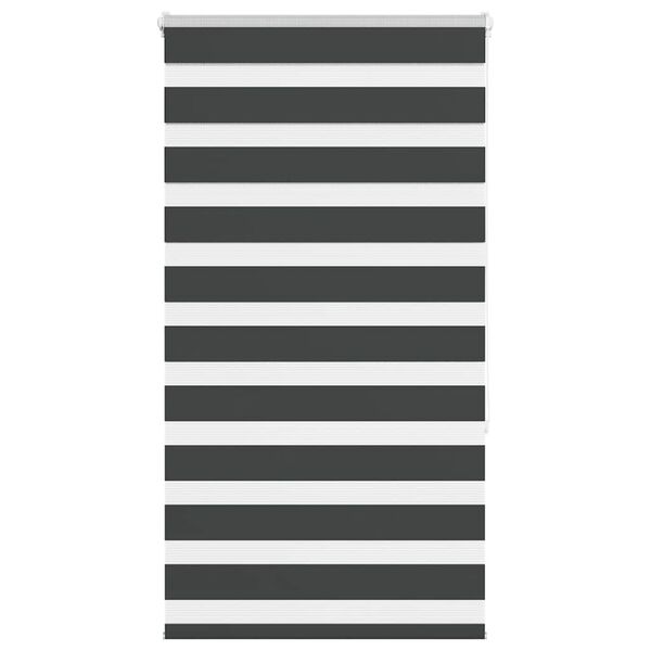 vidaXL Rullgardin zebra svart 90x150 cm tyg bredd 85,9 cm polyester