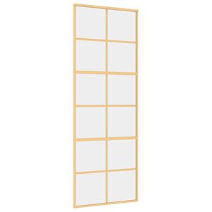 vidaXL Skjutd&ouml;rr guld 76x205 cm klart ESG-glas och aluminium