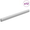 vidaXL Kl&auml;dst&aring;ng 12 pcs Silver 764 x 15 x 29 mm Aluminiumlegering
