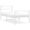 vidaXL S&auml;ngram med huvudgavel och fotgavel vit metall 80x200 cm