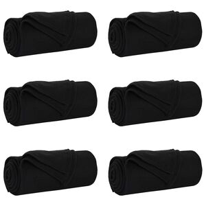 vidaXL Filtar 6 st Svart 270 x 240 cm 5.08 kg Fleece