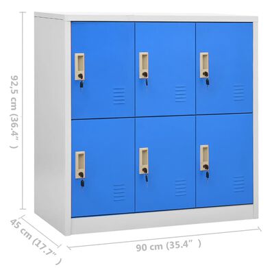 vidaXL Förvaringsskåp ljusgrå och blå 90x45x92,5 cm stål