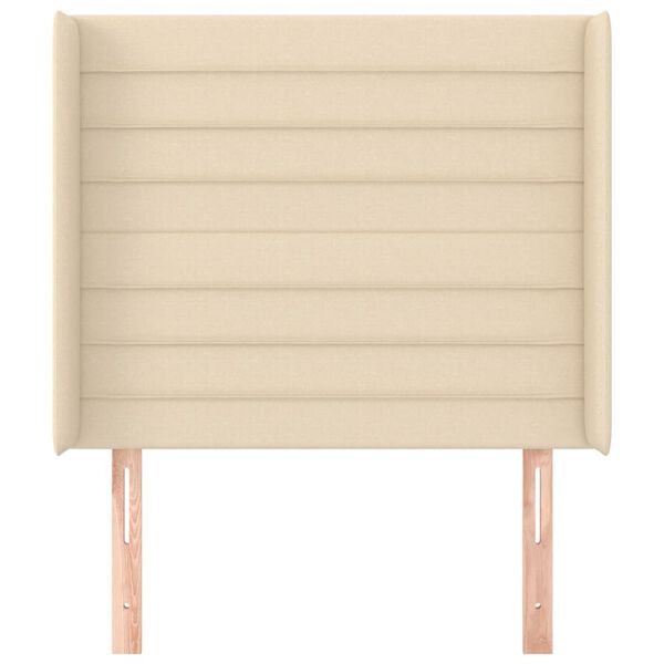 vidaXL S&auml;nggavel med kanter gr&auml;ddvit 93x16x118/128 cm tyg