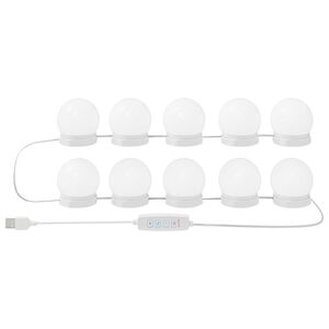 vidaXL Spegellampor med LED-ljusslingor Vit 4,5 x 4,5 x 4,7 cm Plast